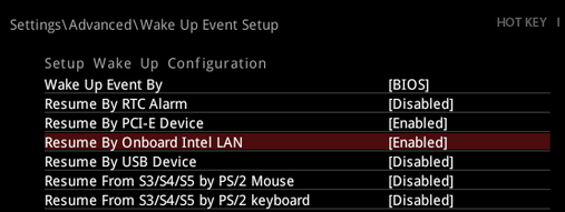 MSI BIOS Wake Up Event Setup