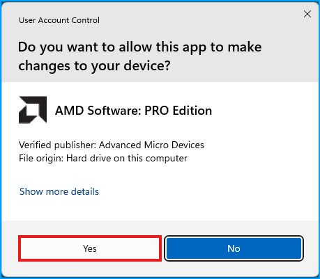 Windows UAC Allow Changes Prompt