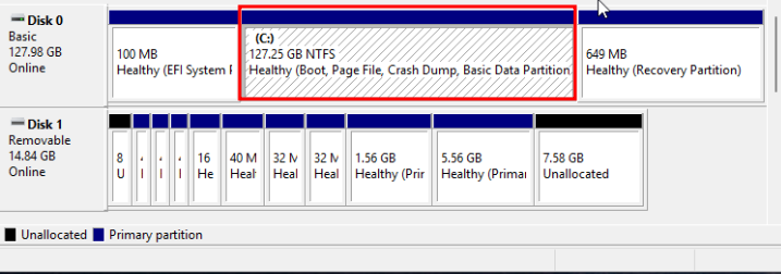 Windows Disk Management tool