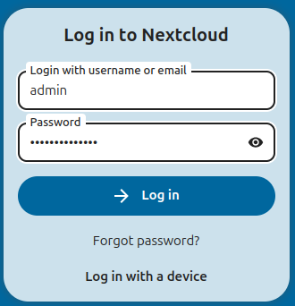 Nextcloud login page