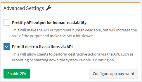 Configure App Password button