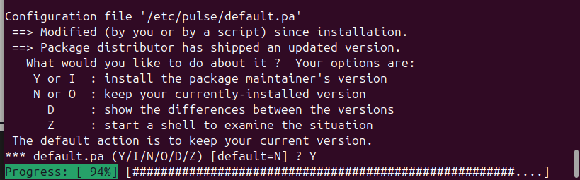 PulseAudio Configuration Prompt During Upgrade
