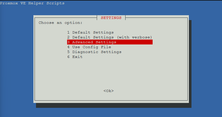 Advanced Settings Option