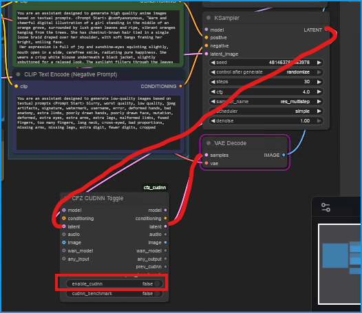 ComfyUI CFZ CUDNN Toggle Wired