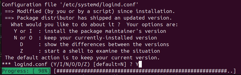 Logind Configuration Prompt During Upgrade