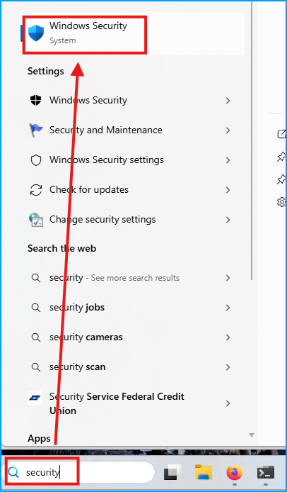 Open Windows Security