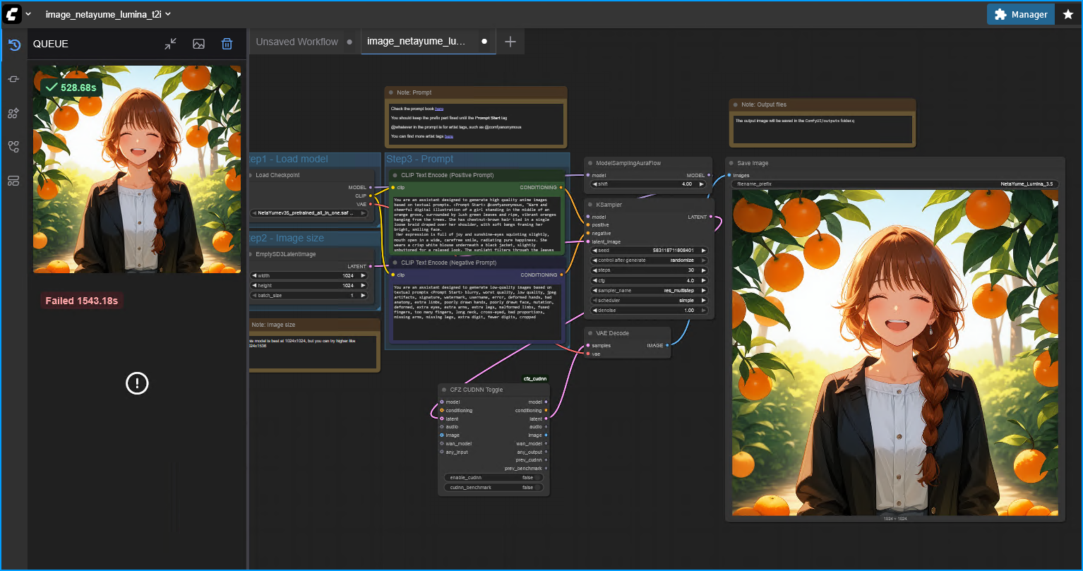 ComfyUI Completed AI Image Generation